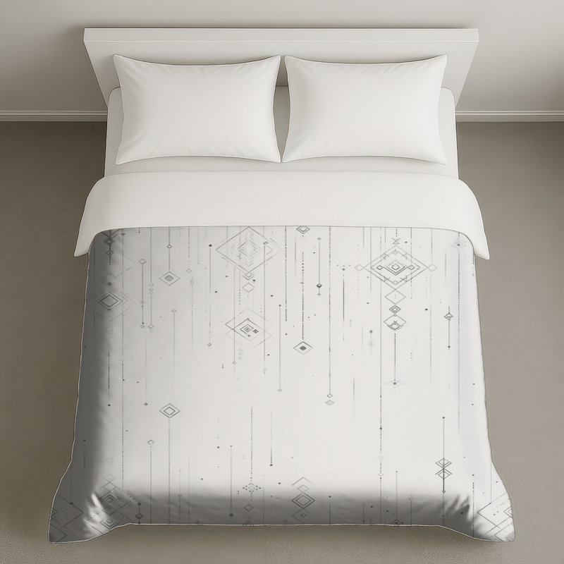 Housse de couette à motif géométrique, Très grand lit