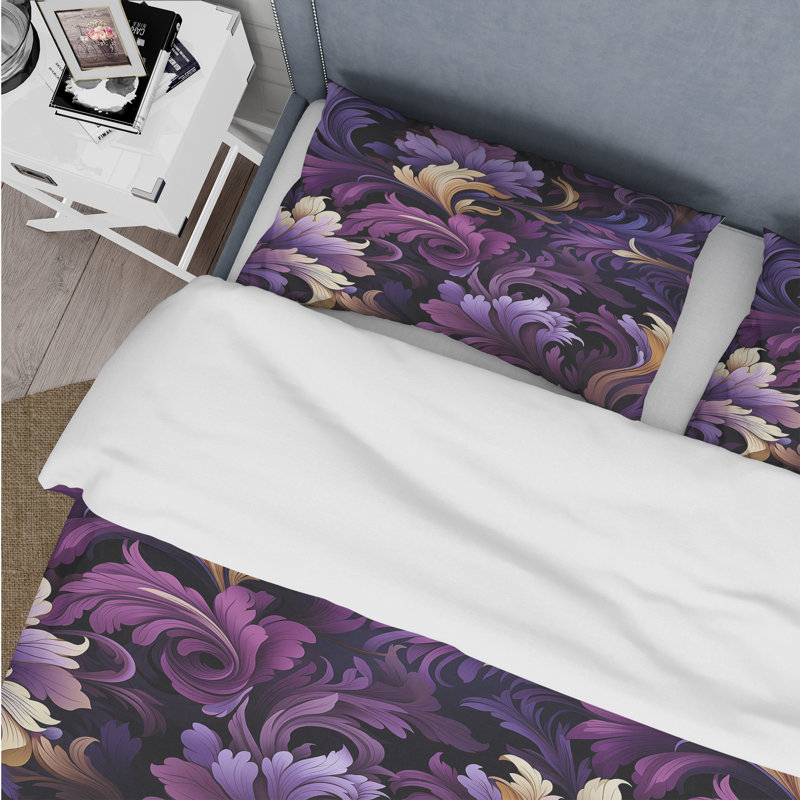 Ensemble de housse de couette Deep Purple Royal Ragdolls, Housse de couette pour grand lit et 2 taies décor