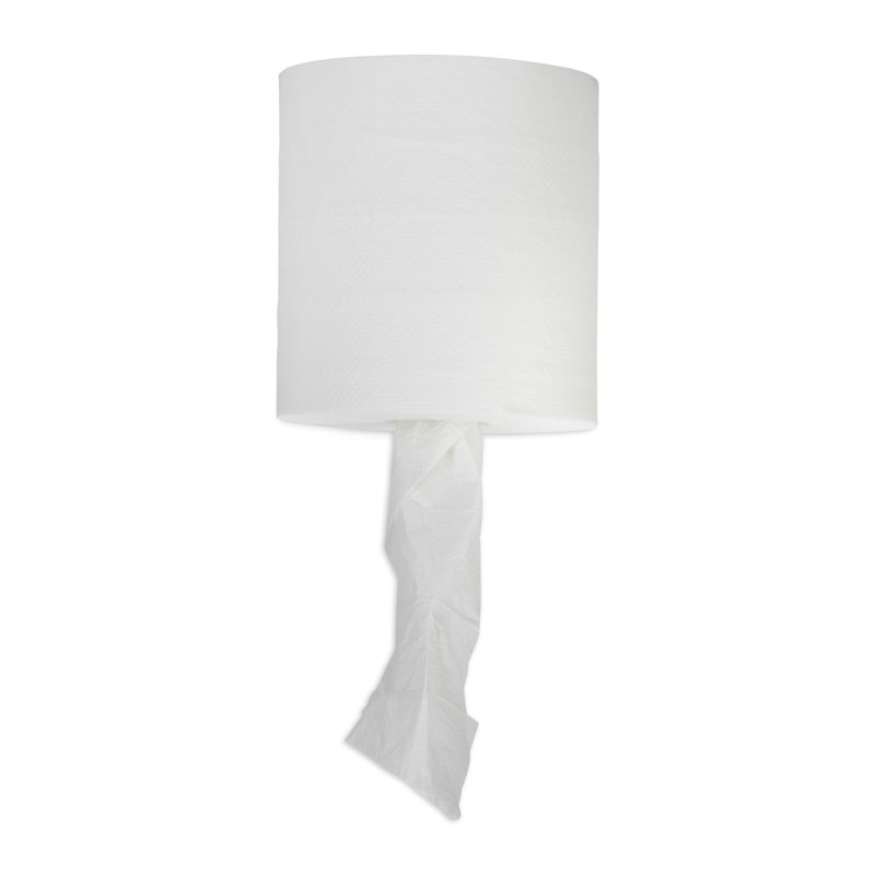 SUAVE Rouleaux de papier essuie-tout 2 plis à déroulage central, paquet de 6, blancs, absorbants et jetables, pour cuisines professionnelles, bureaux et nettoyage général