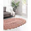 Tapis rose en jute tissé à la machine Oval Jens-701493531