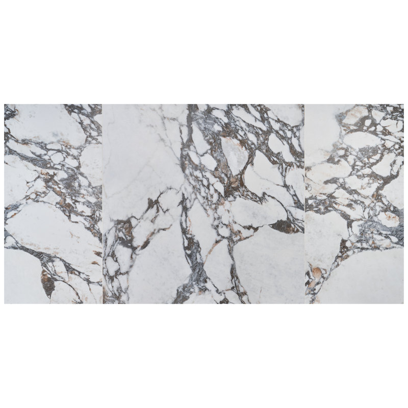 Autograph 48x48 Satin Marble Look Porcelain Tile, Arabescato