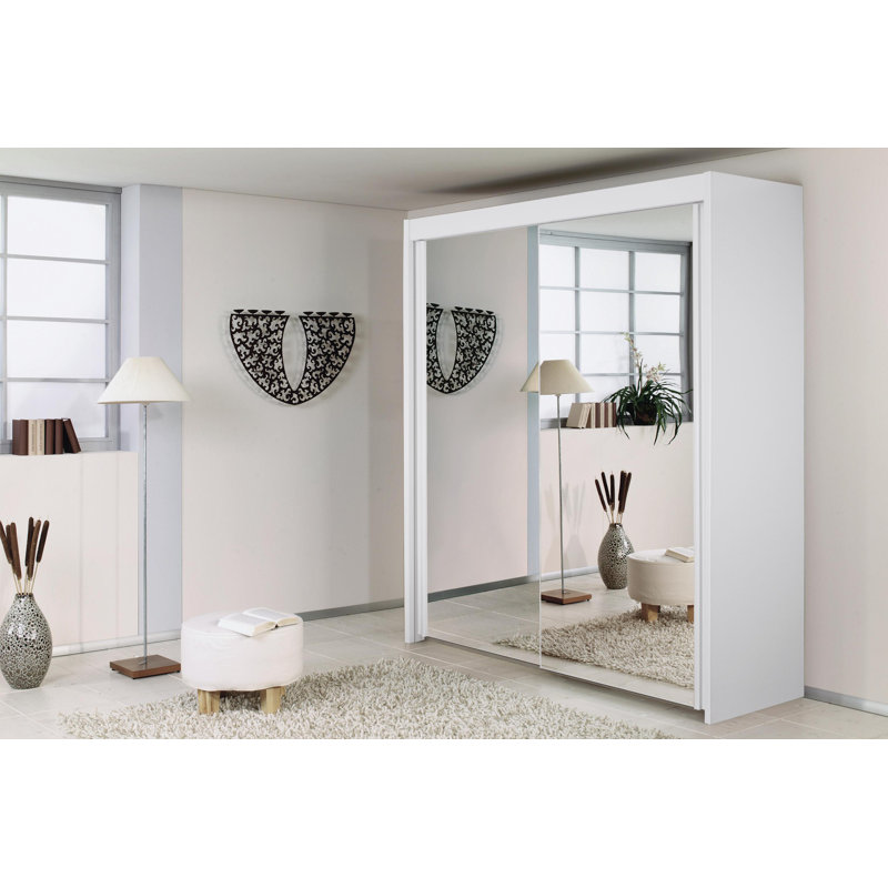 Imperial 2 Door Sliding Wardrobe, Alpine white, 223cm H x 201cm W x 65cm D
