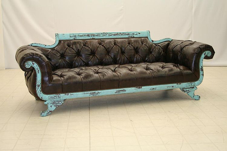 Leather Sofa, Hair Hide Zebra in the Wild, Natural, Pewter