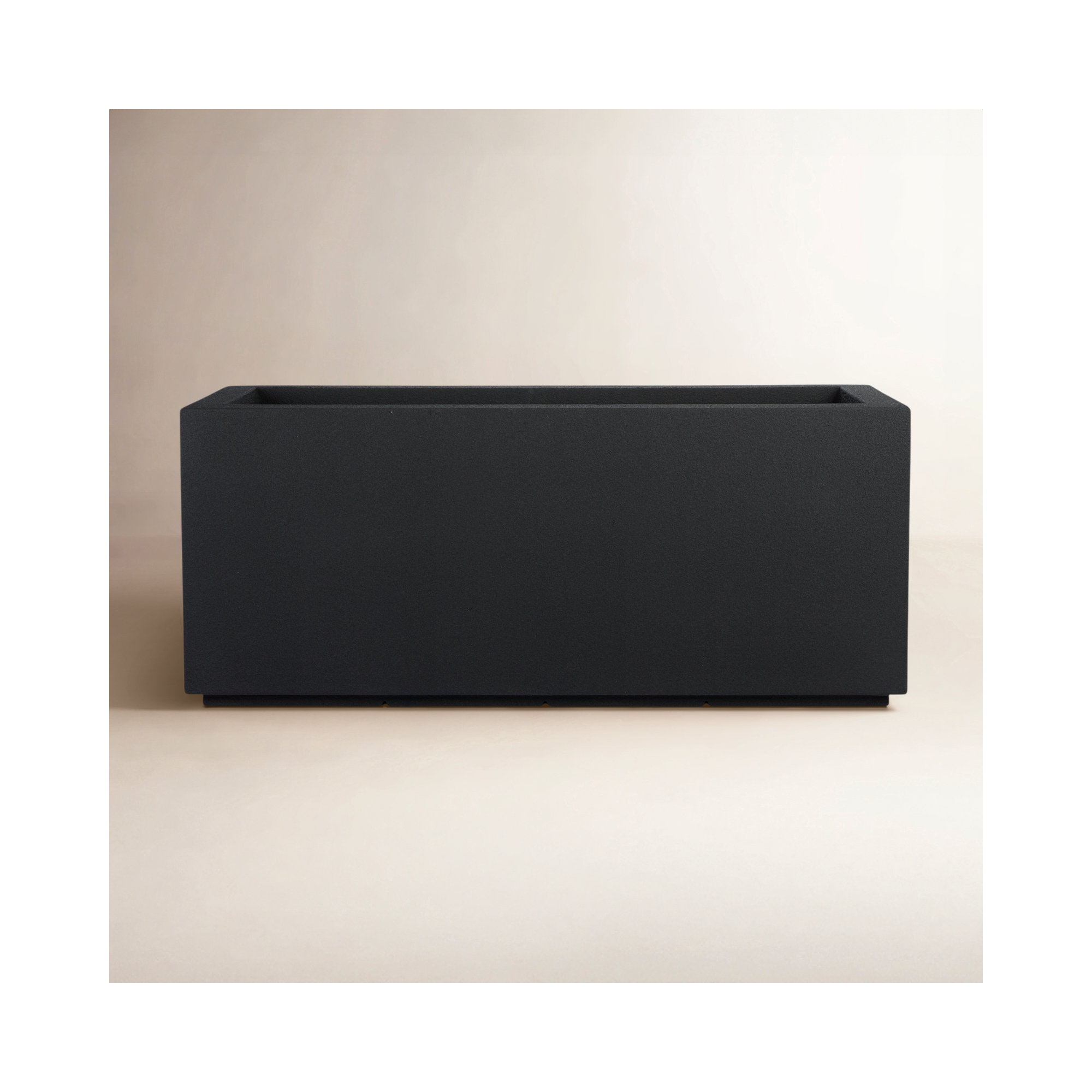 Gita Tall Lightweight Outdoor 46" x 17" x 19" Trough Planter Box, 19"H x 46"W x 17"D, Black