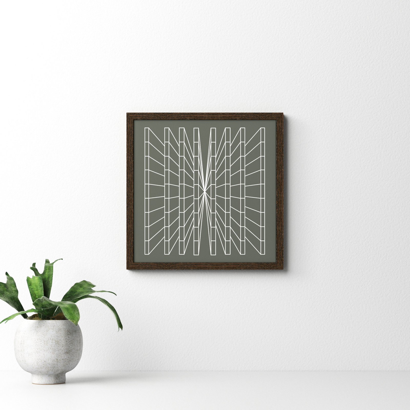 Olive Perspective by Sandi Hauanio, 17" H x 17" W x 0.75" D, Walnut Wood Grain