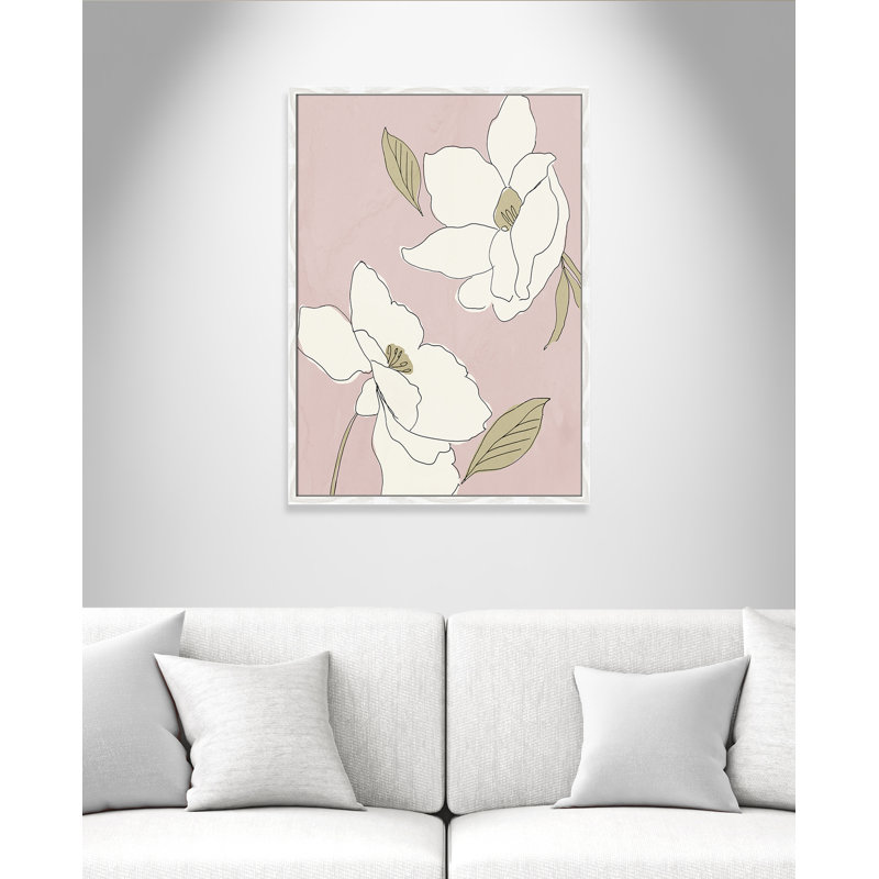 Oleander blanc - cadre photo, Blanc, H 35,5 po x l 25,5 x P 0,75 po