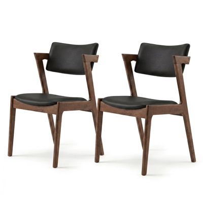 Chaise d'appoint en cuir végétalien noir Breauna