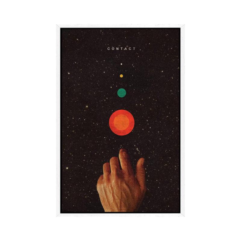 Contact 1 Piece Wall Art on Canvas, 66.04cm H x 45.72cm W x 3.81cm D, White Framed
