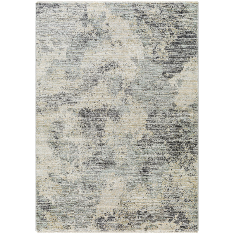 Machine Woven Polypropylene Area Rug in Gray, Rectangle 9' x 12'7"