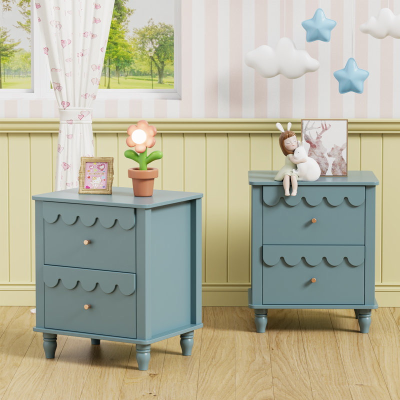 Table de chevet en forme de nuage de 19,7 po Dorlan, Bleu
