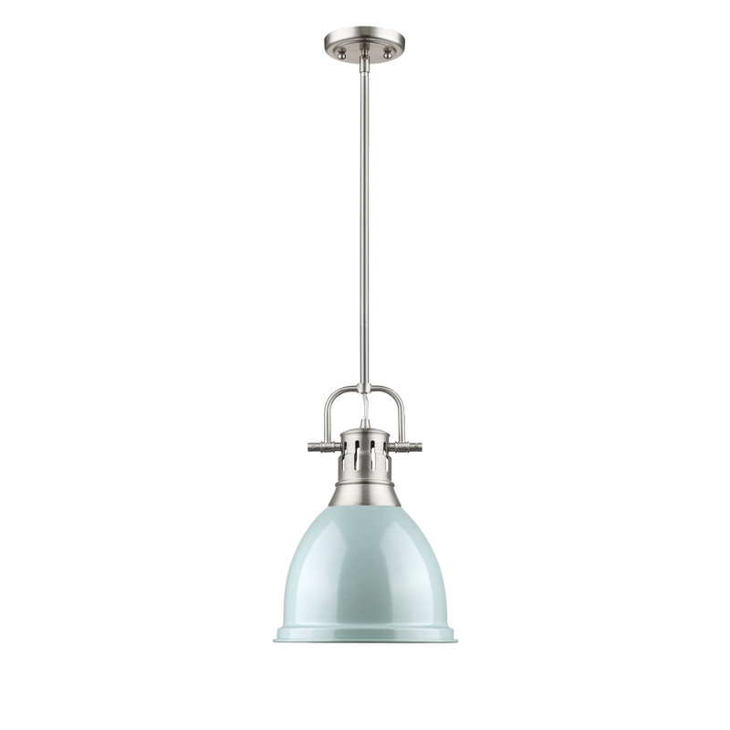 Luminaire suspendu à 1 lumière Ruthie, Écume de mer, Étain