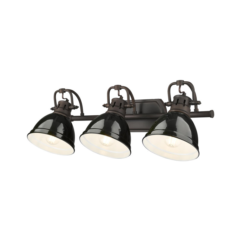 Iftimie 3-Light Bath Vanity, Black, Rubbed Bronze