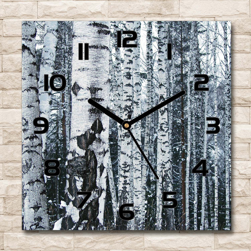 Havis Glass Wall Clock, Black/Grey
