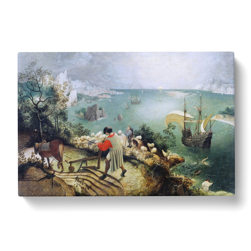 The Fall Of Icarus by Pieter Bruegel The Elder - Wrapped Canvas Painting, 35cm H x 50cm W x 3cm D