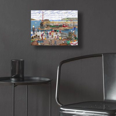  'Cornish Harbour' by Gale Pitt Acrylic Glass Wall Art, 16" x 12"