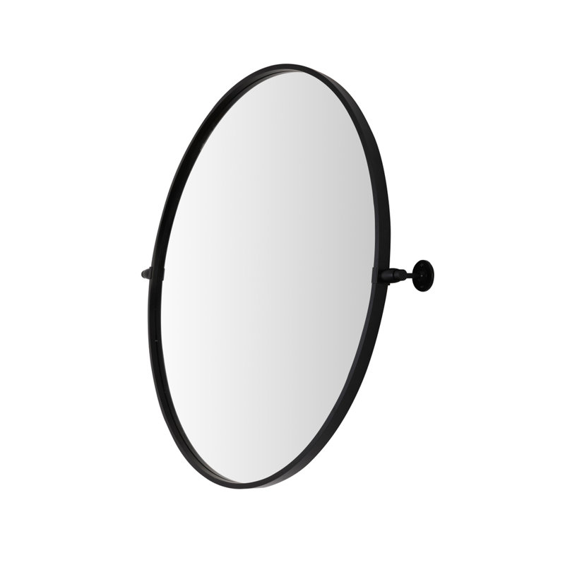 Belfield Metal Wall Mirror, Black, 30" x 30"