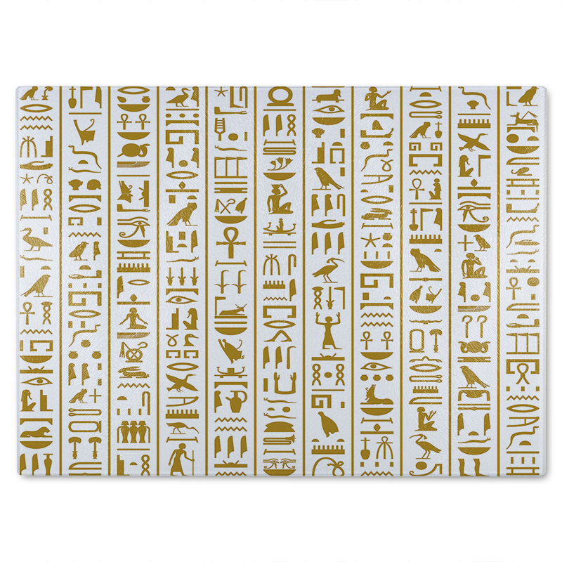 Acient Egyptian Heiroglyphs Glass Chopping Board