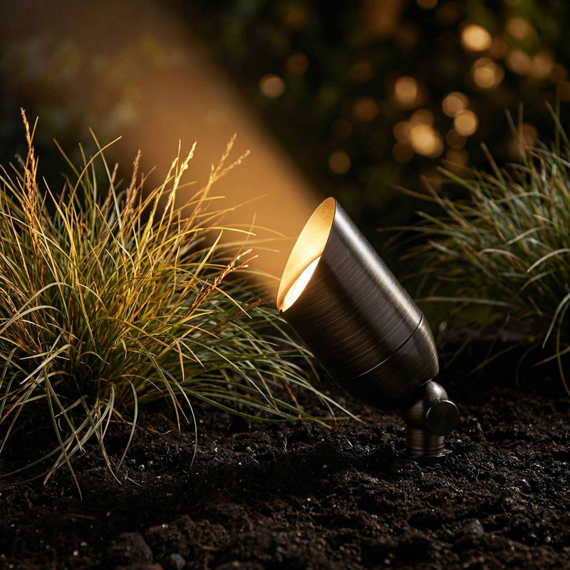 Projecteur de paysage extérieur bronze basse tension imperméable 12 V, Rounded