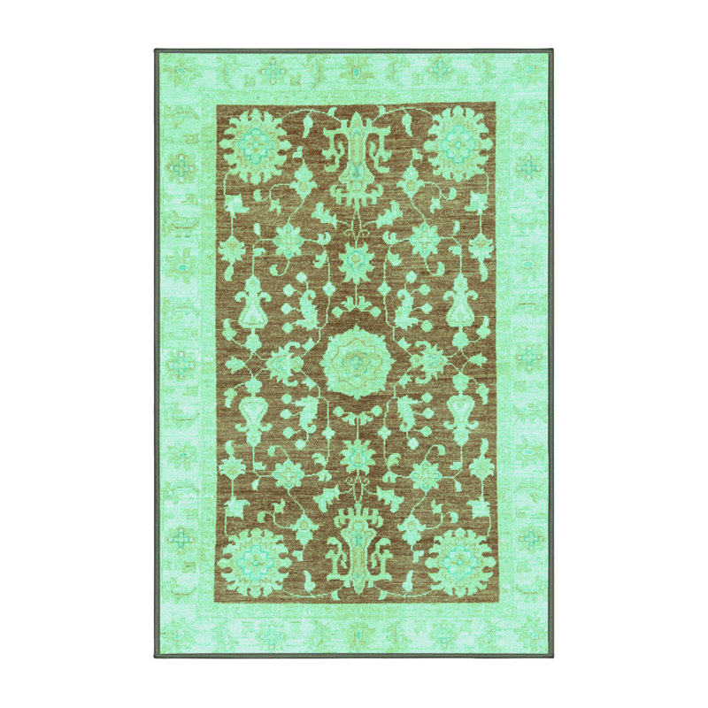 Tapis abstrait bleu / blanc Jacc, Rectangle 7 pi x 9 pi