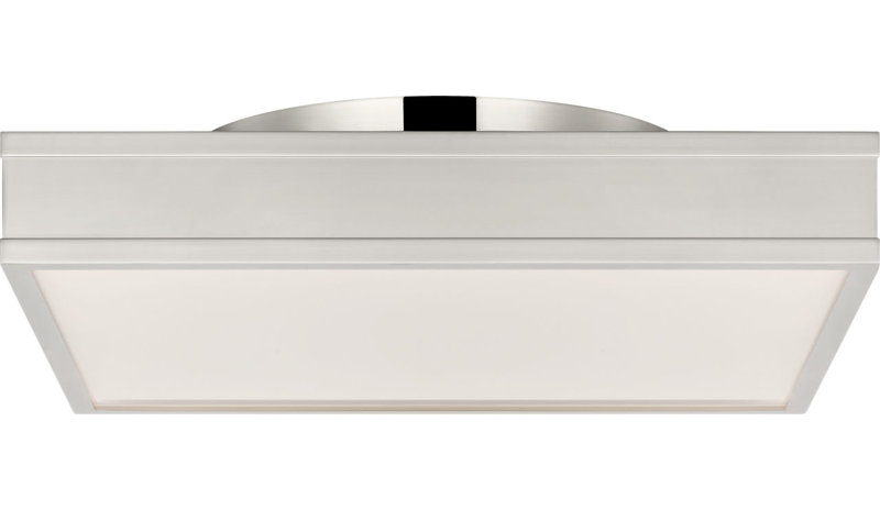 Dupont Square Semi Flush, Polished Nickel, 4" H x 16" W x 16" D