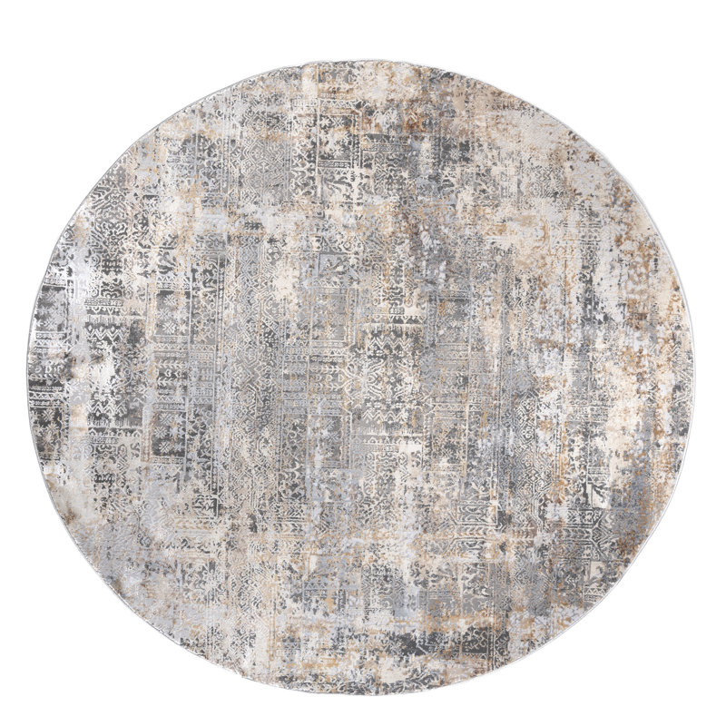 Jubaira Abstract Indoor Rug, Round 7'10"
