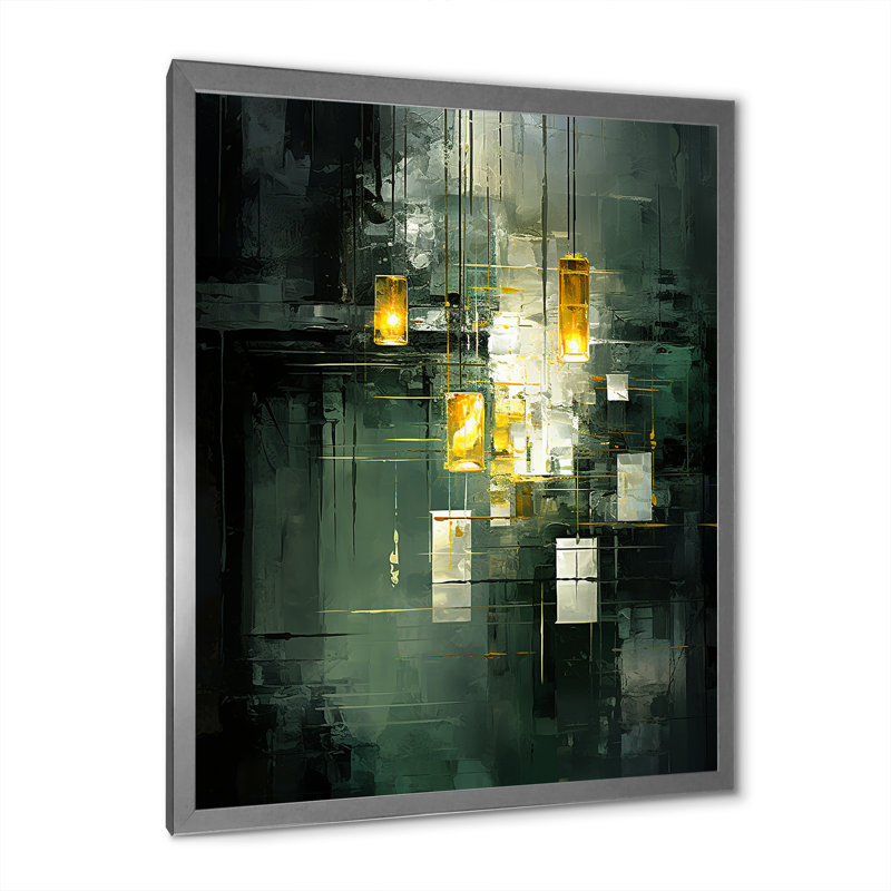 «Sudden Serenity Abstract Retro Emerald And Gold», reproduction d'art sur toile, H 40 po x l 30 po x P 1,5 po