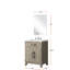 Meuble-lavabo en chêne gris 61 cm (L) x 46 cm (P) avec comptoir en acrylique, robinetterie, miroir de 46 cm et plateau de 61 cm inclus.