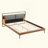 Brown&Gray Leather Bed with 2pcs Night Lights-1903016600
