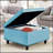 Large Square Storage Ottoman with Wooden Legs, Button-Tufted Top, and Nail Trims for Elegant Living Spaces-644857775