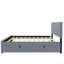 Lit plateforme tapissier en velours avec lit gigogne simple-1114805352