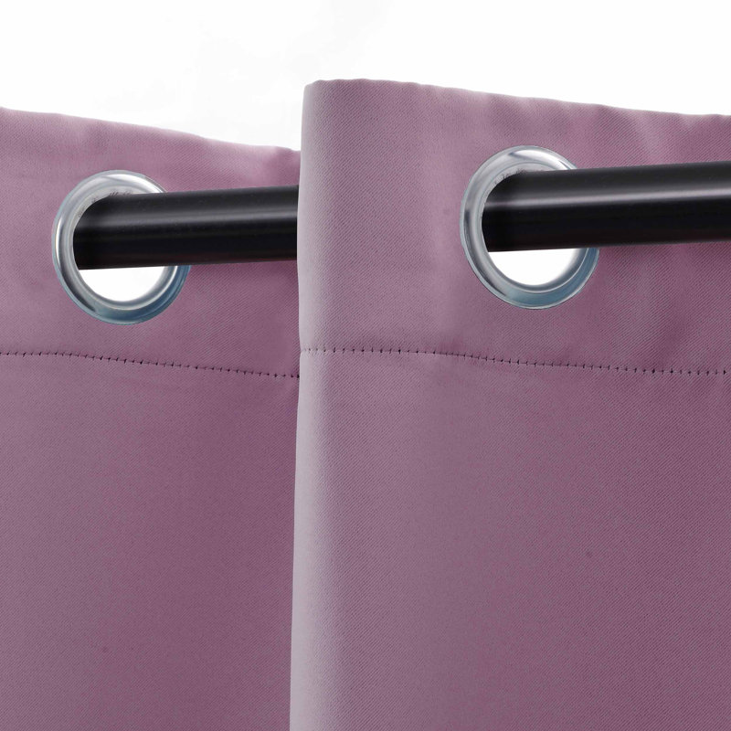Paire de rideaux obscurcissant avec œillets Millendon, Glycine, L 26 po x L 63 po