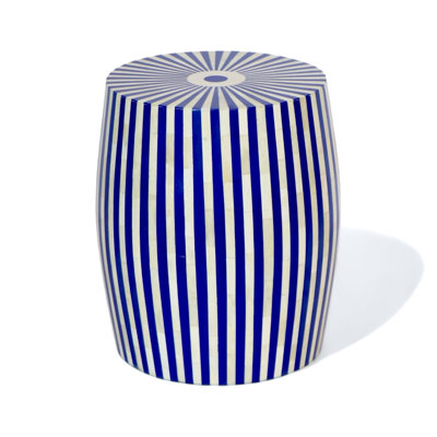 Striped Table/ Stool- Blue