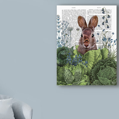 'Cabbage Patch Rabbit Text 6' Graphic Art Print on Wrapped Canvas