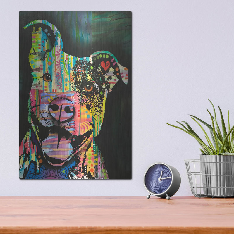 «Exhuberant Pit Bull» par Dean Russo, H 16 po x l 12 po