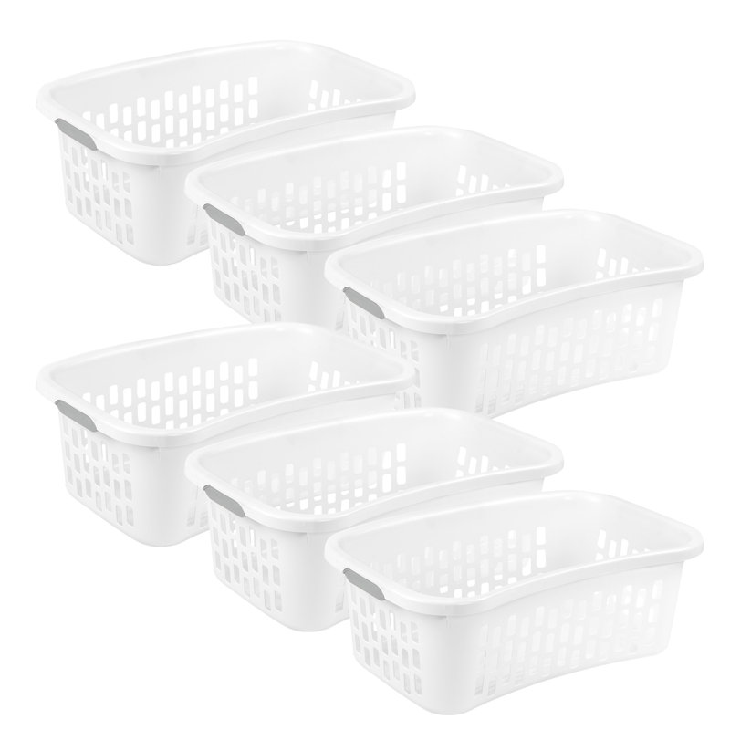 Sterilite HipHold Laundry Basket, 1.5 Bushel Plastic Clothes Hamper, Mint, 6 Pk, Mint, 1.5 Bushel (6 Pack)