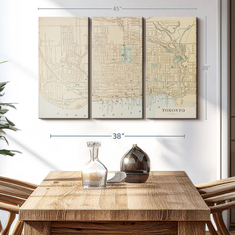 " Map Of Toronto ", 28" H x 45" W x 1.25" D