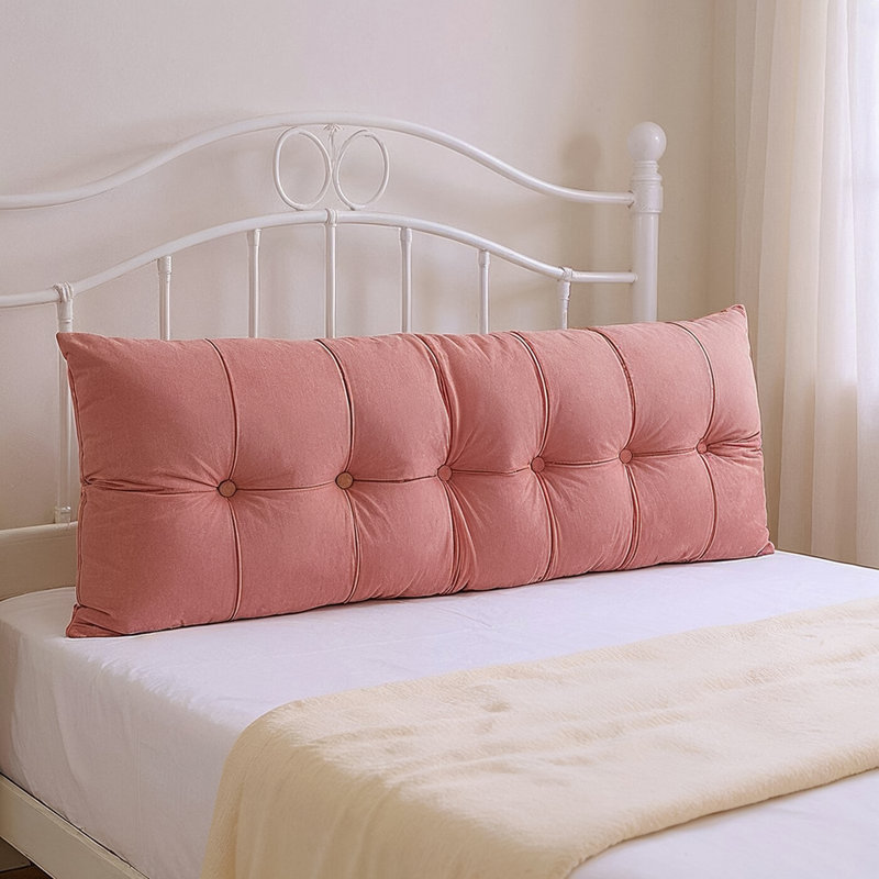 Upholstered Headboard Pillow, 180cm W x 60cm D, Pink