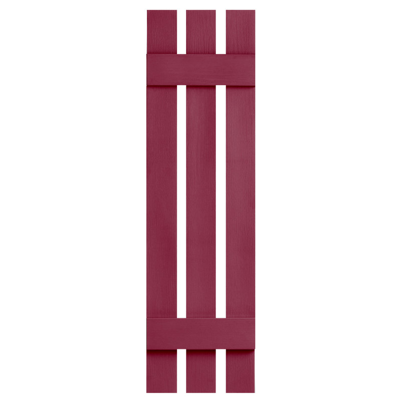 Alpha 51" H Dark Brown Vinyl Board and Batten Shutters Pair