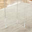 Modern minimalist white dining table, striped MDF tabletop-111697935
