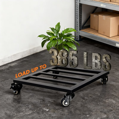 Porte-plante robuste avec roues verrouillables à 360 degrés, support pour plante roulante d'une capacité de 385 lb pour déplacer de grands pots et des articles ménagers