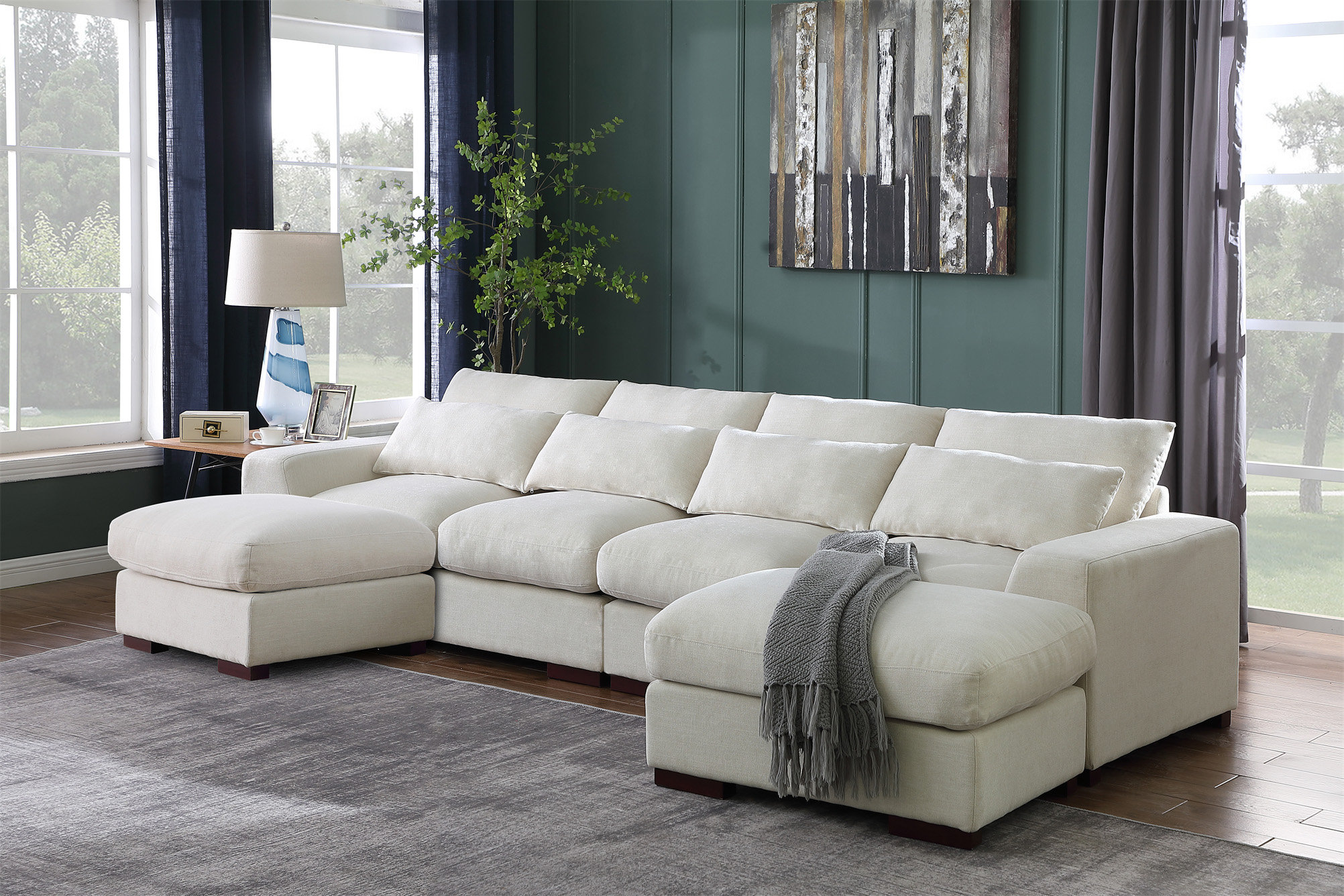 Latitude Run® modular sectional With 2 Ottomans,Sectional Sofa Couch ...