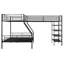 Lit superposé simple en L en forme de L et lit mezzanine simple avec quatre tablettes intégrées