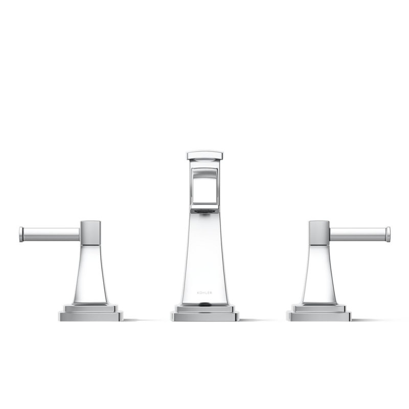 Riff Widespread Bathroom Sink Faucet, Vibrant Brushed Moderne Brass, 0.5 GPM