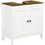Armoire de salle de bain Modern Modern, armoire sous-lavabo sur pied, armoire de rangement autoportante avec tablette réglable, portes doubles, blanc antique