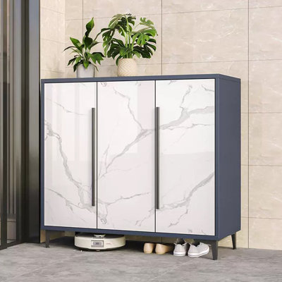 Gray + White Aluminium Shoe Storage