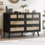  Ensemble de chambre à coucher 3 pièces, commode 6 tiroirs et table de chevet 2 pièces-626742217
