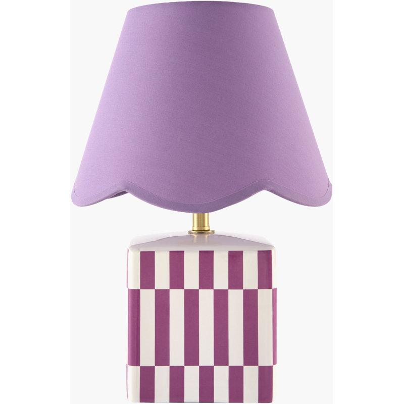 Lampe de table Evert, Mauve, Mauve, Lin