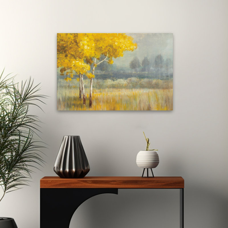 Paysage jaune - art de champ, H 16 po x l 24 po