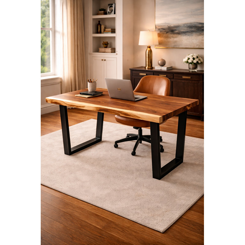 Table de salle à manger en bois massif 71 pouces Live Edge - Brun, H 30 po x L 71 po x l 40 po, Brun