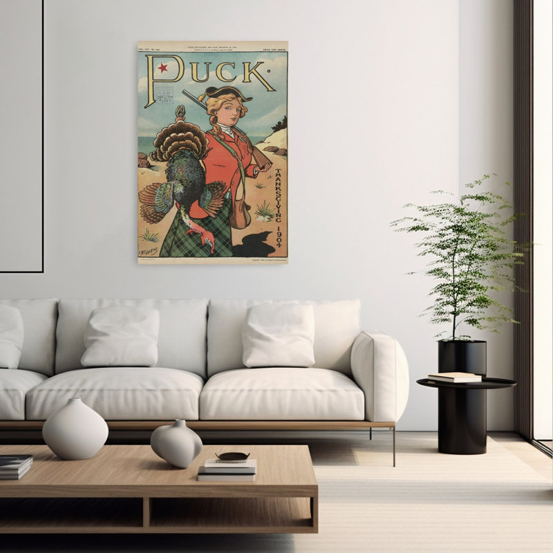 Puck Thanksgiving, 1904, oiseau contemporain, impression d'art mural, H 60 po x l 40 po